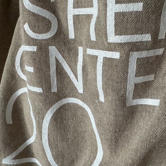 NEW Fisher Center Drawstring Backpack Bag Unisex Canvas Cotten Recycled Natural - Picture 2 of 7